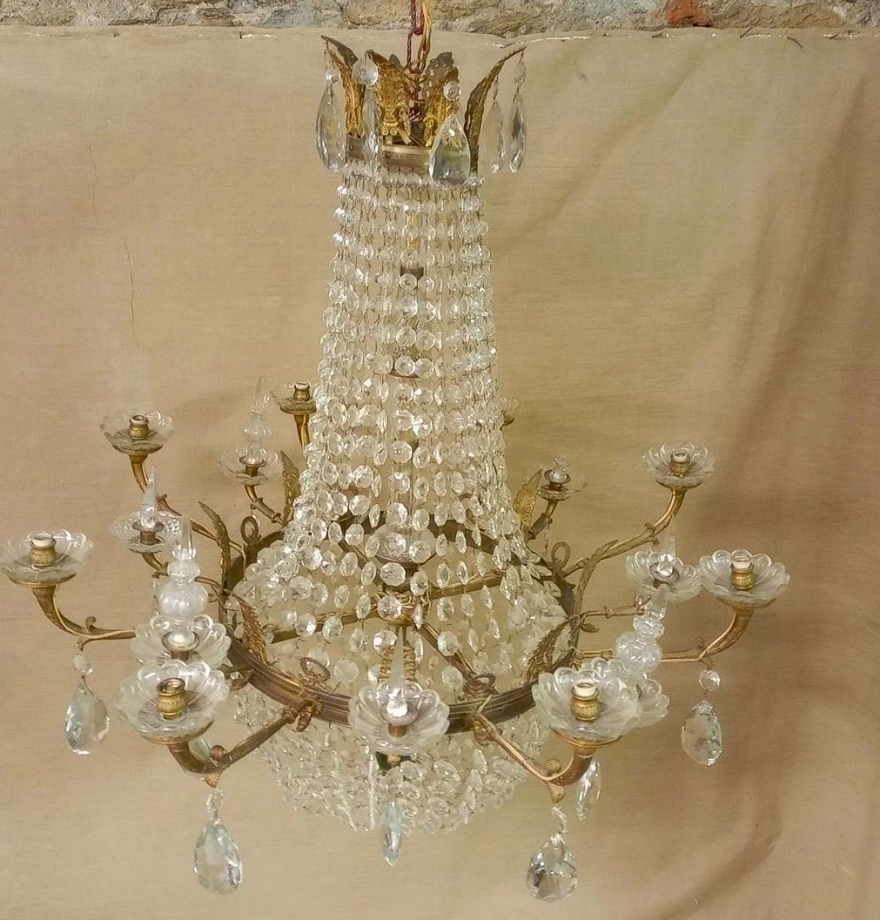 Empire bronze and crystal chandelier, 19th century 6