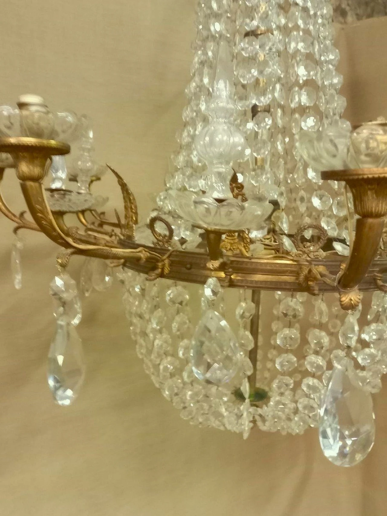 Empire bronze and crystal chandelier, 19th century 7