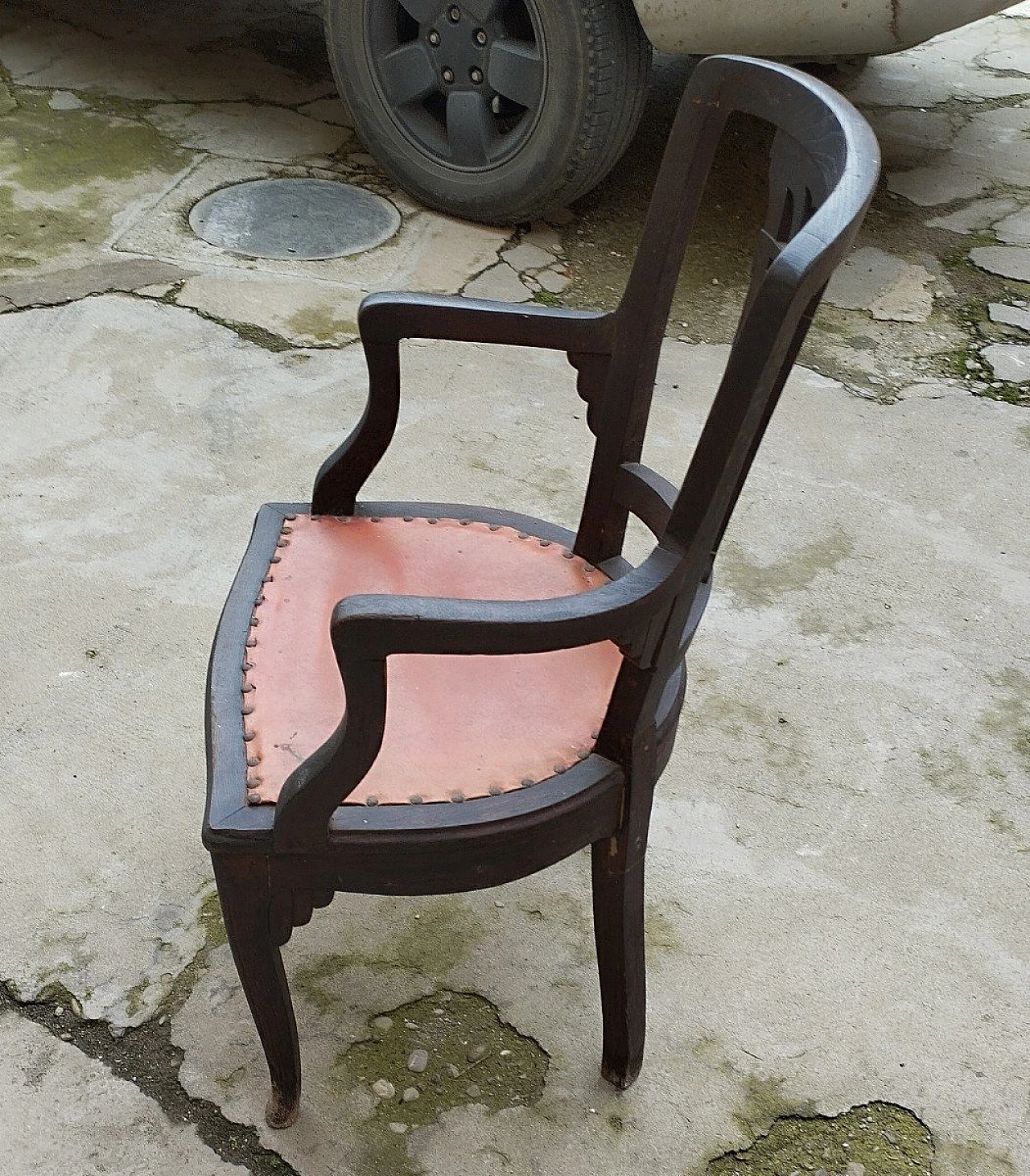 10 Armchairs in oak and fabric, 19th century 5