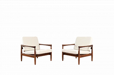 Pair of Kolding oak armchairs by Erik Wørts for Ikea, 1960s