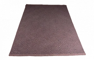 Rectangular rug with rhombs in cotton & wool by Society 1992, 1990s