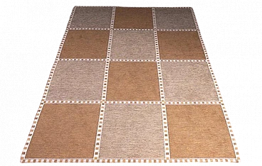 Patchwork rug in beige & brown cotton by Society1992, 1990s