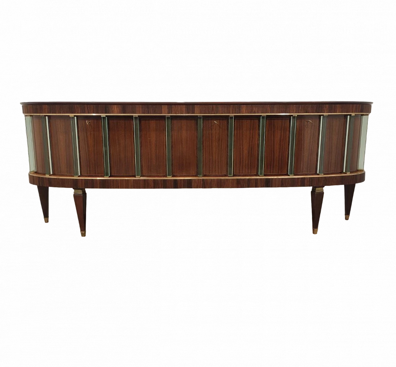 Wooden sideboard with glass columns by Tonelli & Broggi, 1950s 13