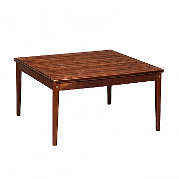 Tavolino da caffè impiallacciato in legno esotico, anni '60