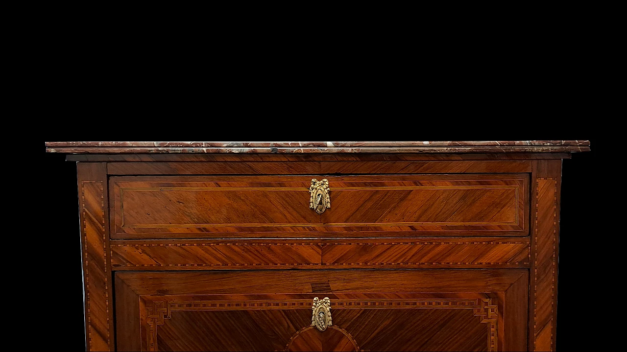 Secretaire Louis XVI panelled in bois de rose and rosewood 3