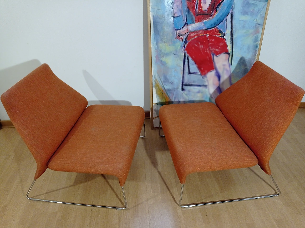 Pair of Lazy 05 fabric armchairs by P. Urquiola for B&B Italia 9