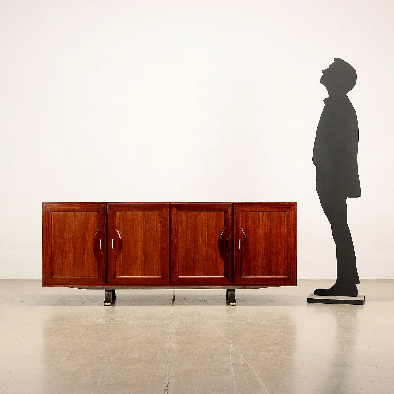 Credenza in legno e metallo attribuita a Sergio Mazza, anni '60 2