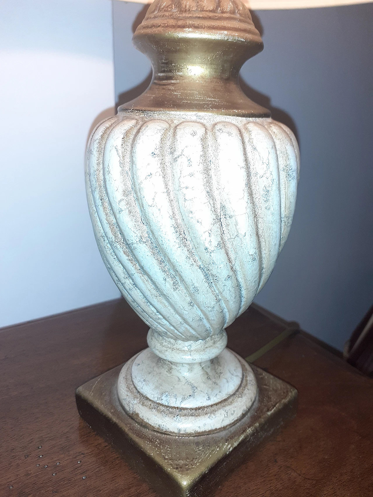 Table lamp with turned ceramic base, 2000s 6