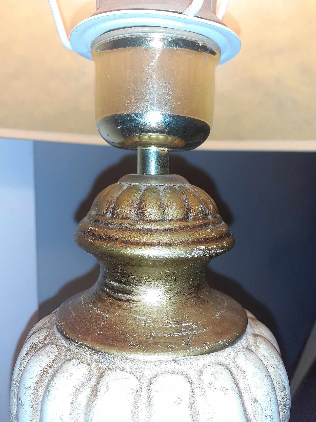 Table lamp with turned ceramic base, 2000s 8