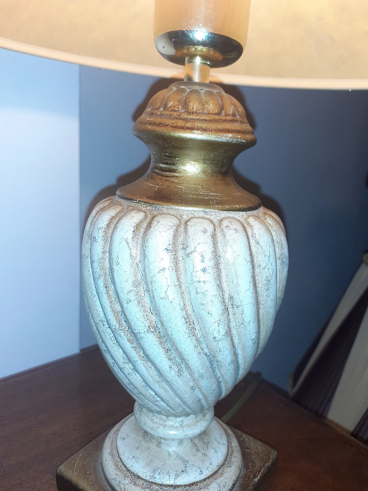 Table lamp with turned ceramic base, 2000s 9