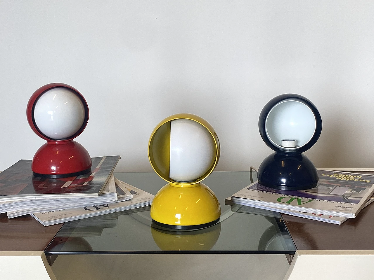 3 Lampade da tavolo Eclisse di Vico Magistretti per Artemide, 1967 3