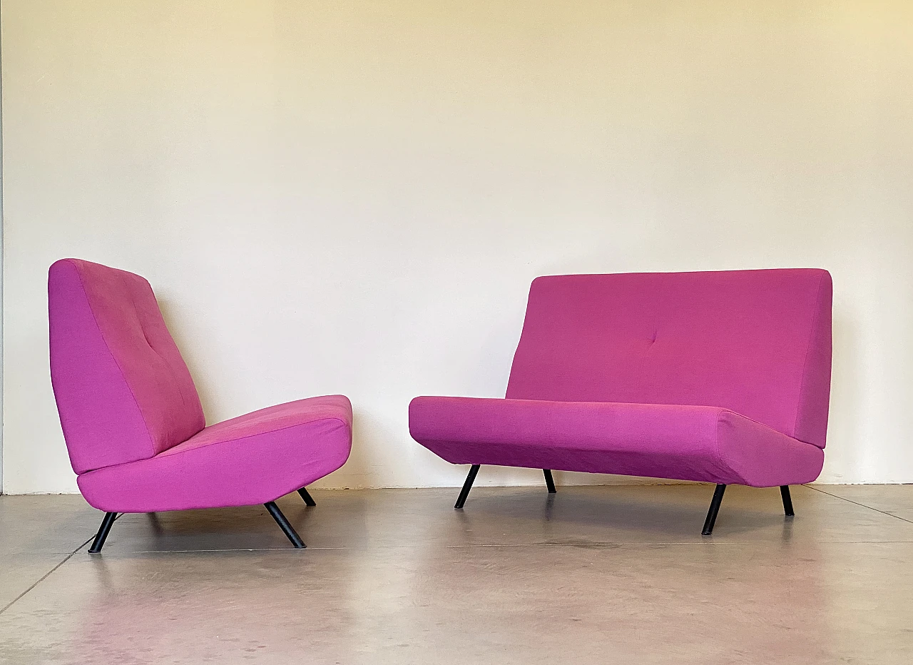 Pair of Triennale sofas by Marco Zanuso for Arflex, 1950s 1