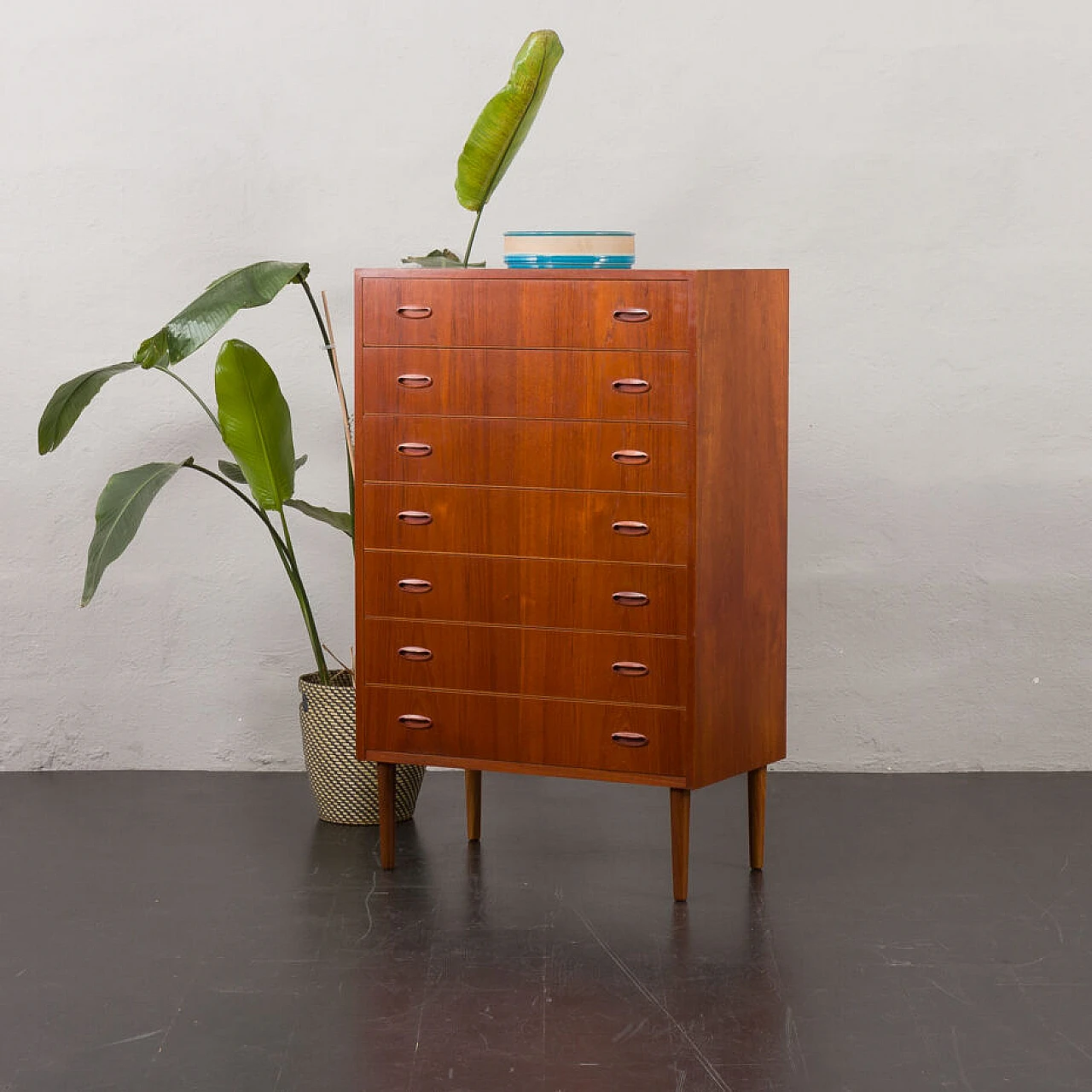 Danish teak dresser with 7 drawers, 1960s 1