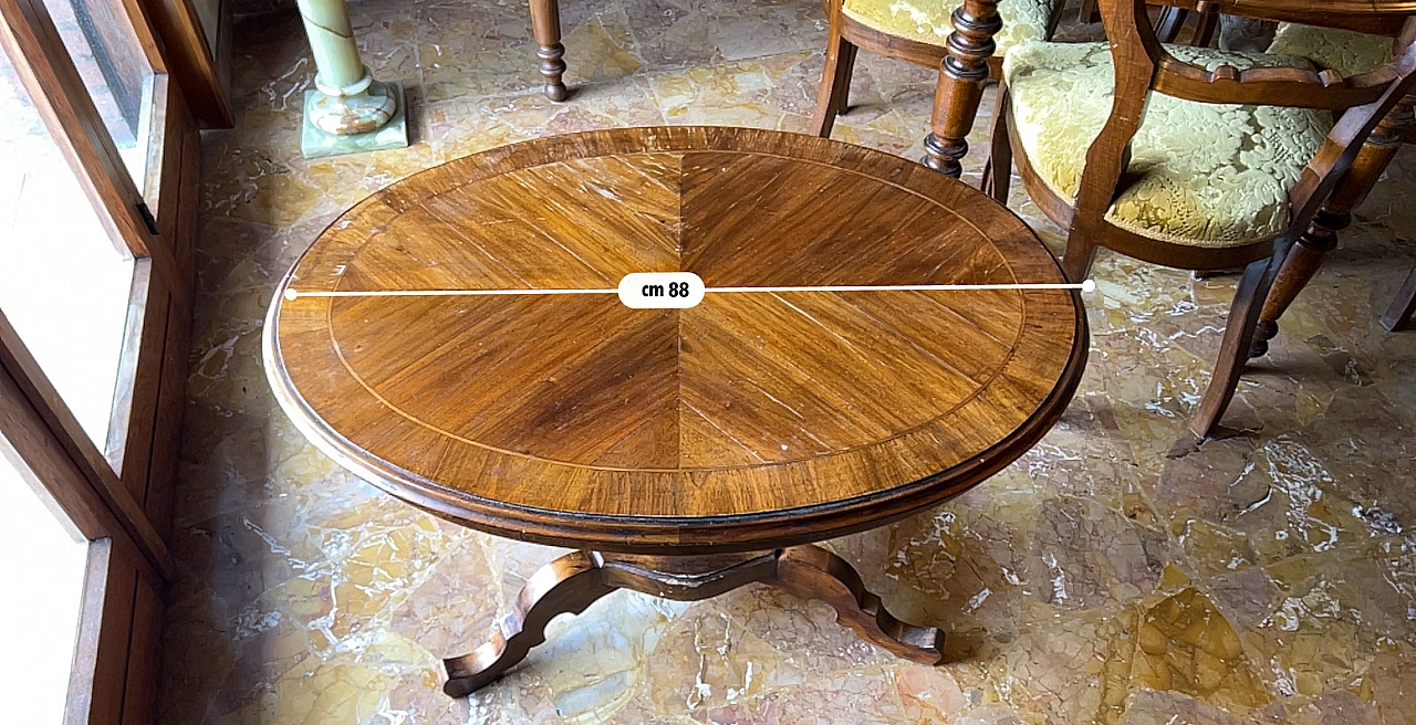 Oval mahogany table with inlaid top, 19th century 2