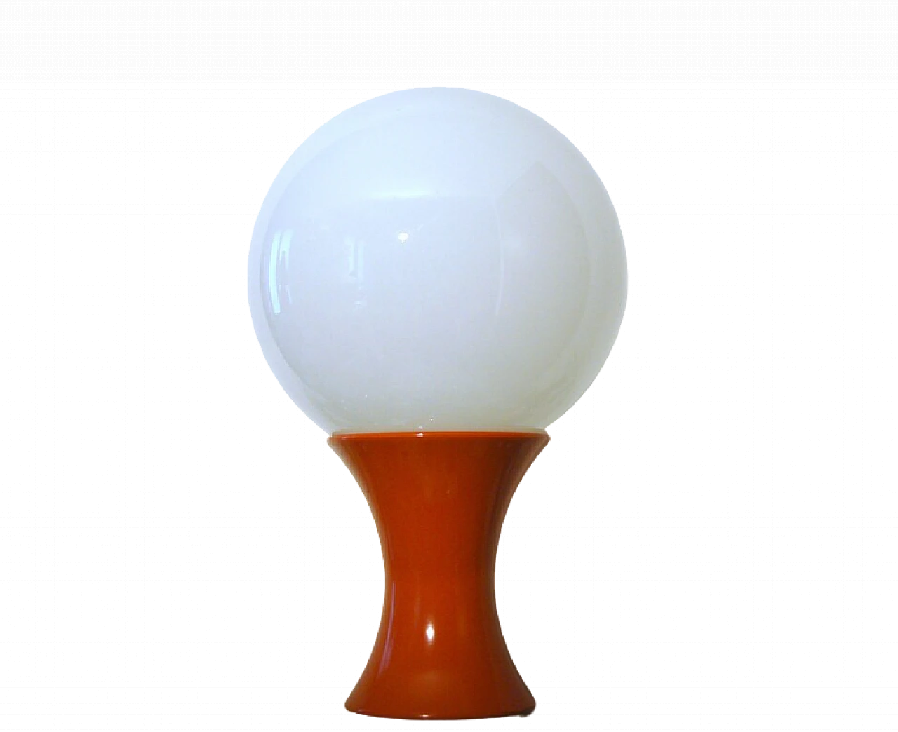 Lampada da tavolo in metallo arancione e vetro di Stilnovo, anni '60 11