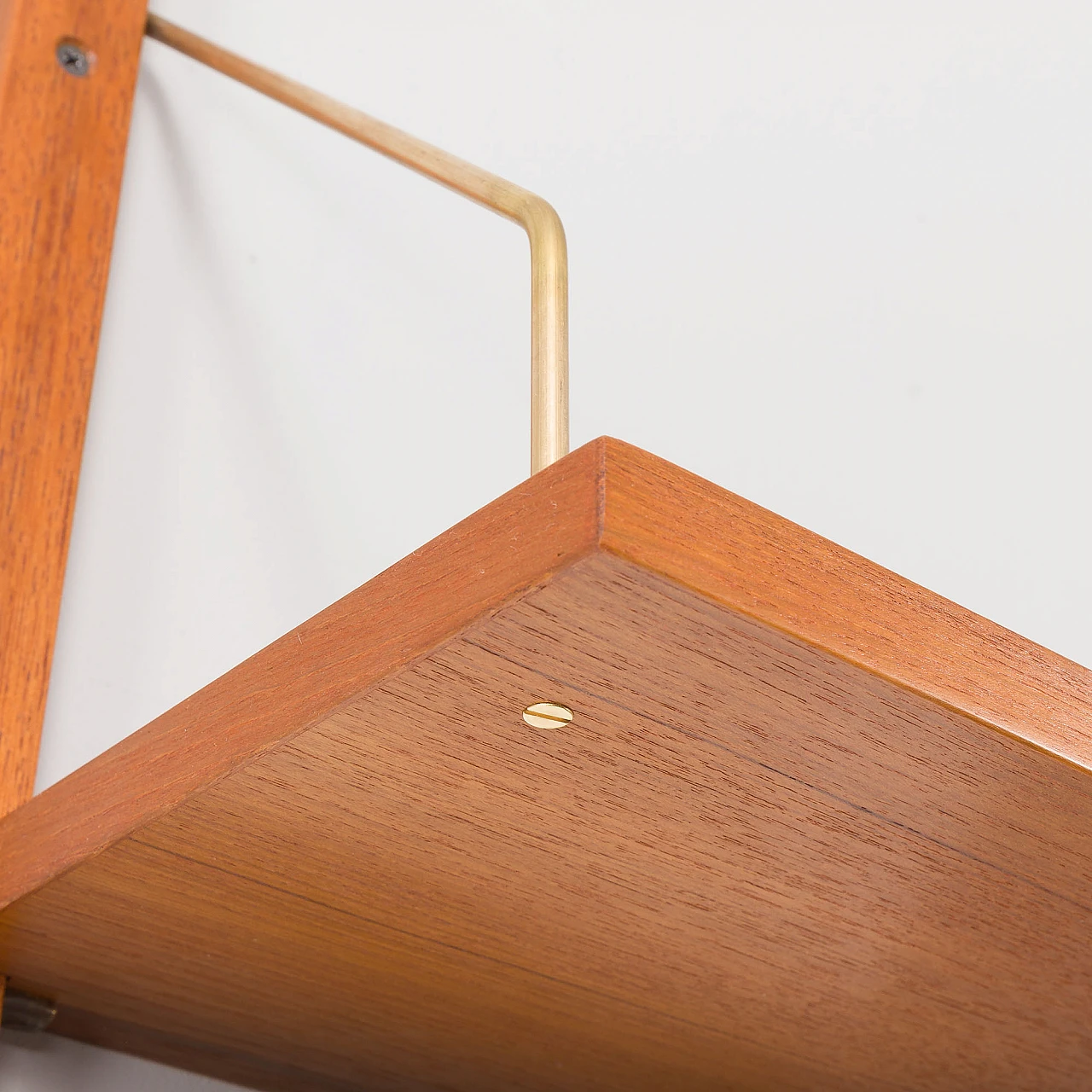 Teak wall console with drawers & bookshelves in Cadovius style, 1960s 2