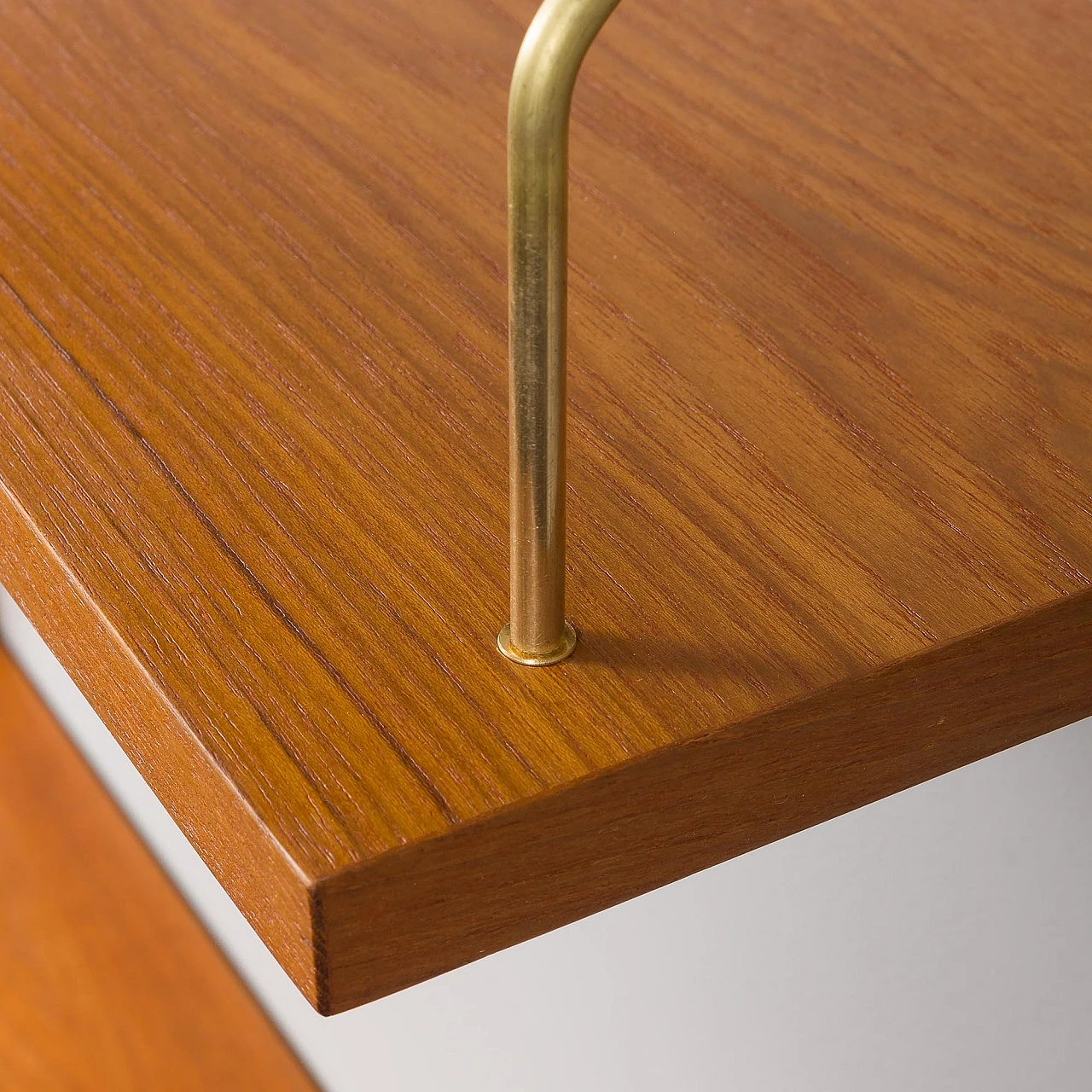 Teak wall console with drawers & bookshelves in Cadovius style, 1960s 3