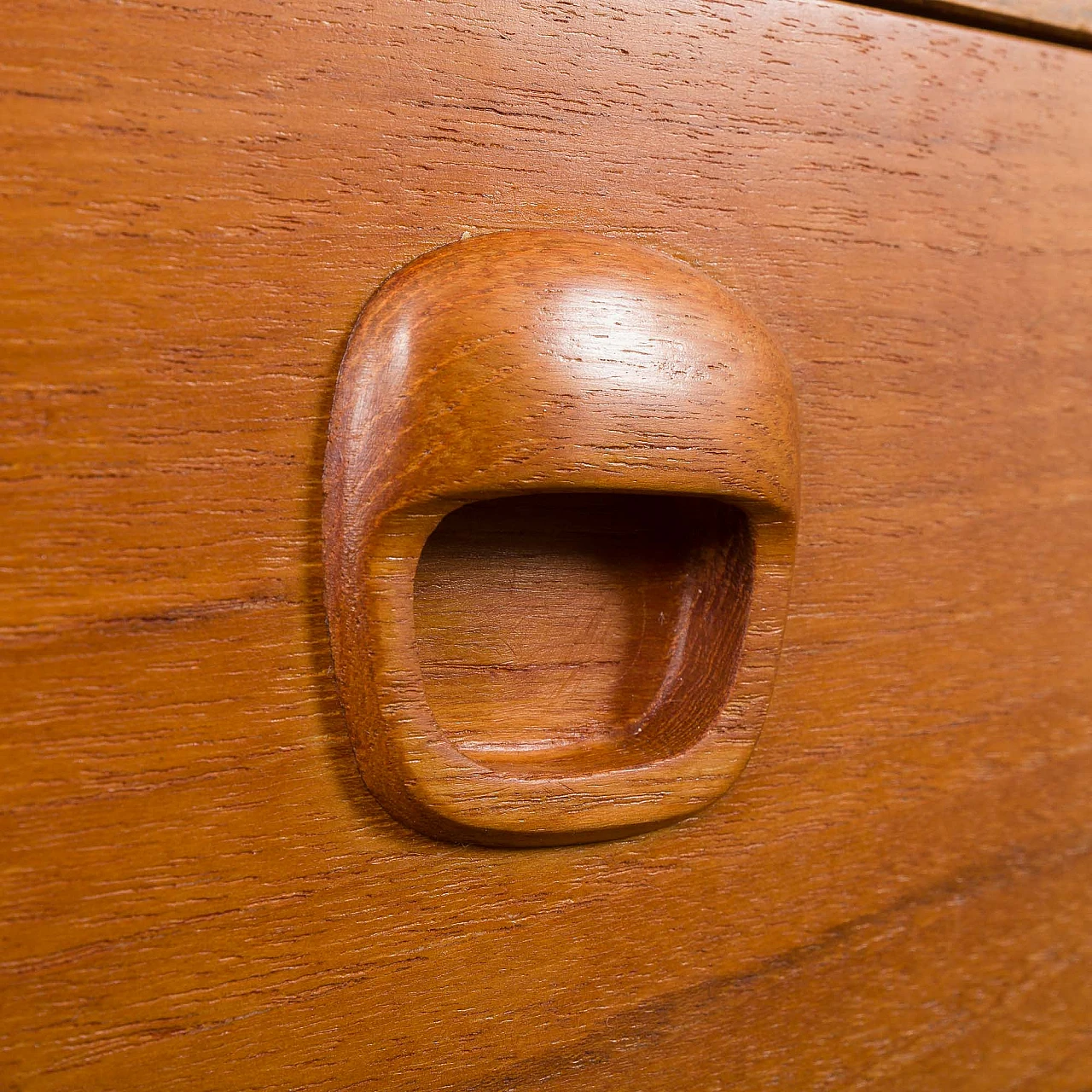 Console in teak con cassetti e mensole in stile Cadovius, anni '60 7