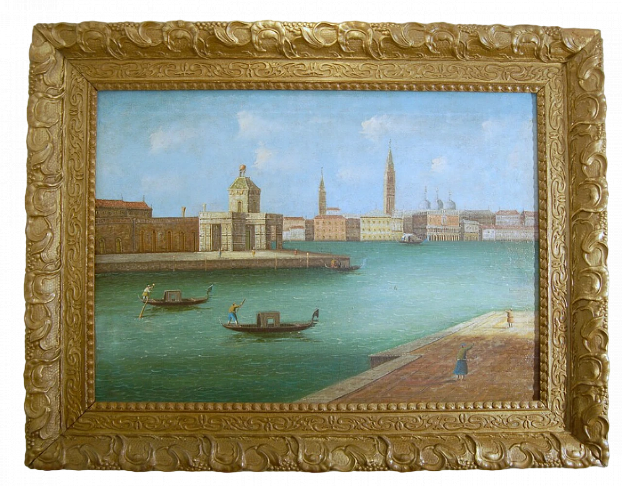 In Canaletto style, San Marco, oil on canvas, 19th century 9