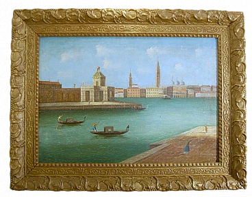 Nello stile di Canaletto, San Marco, olio su tela, '800