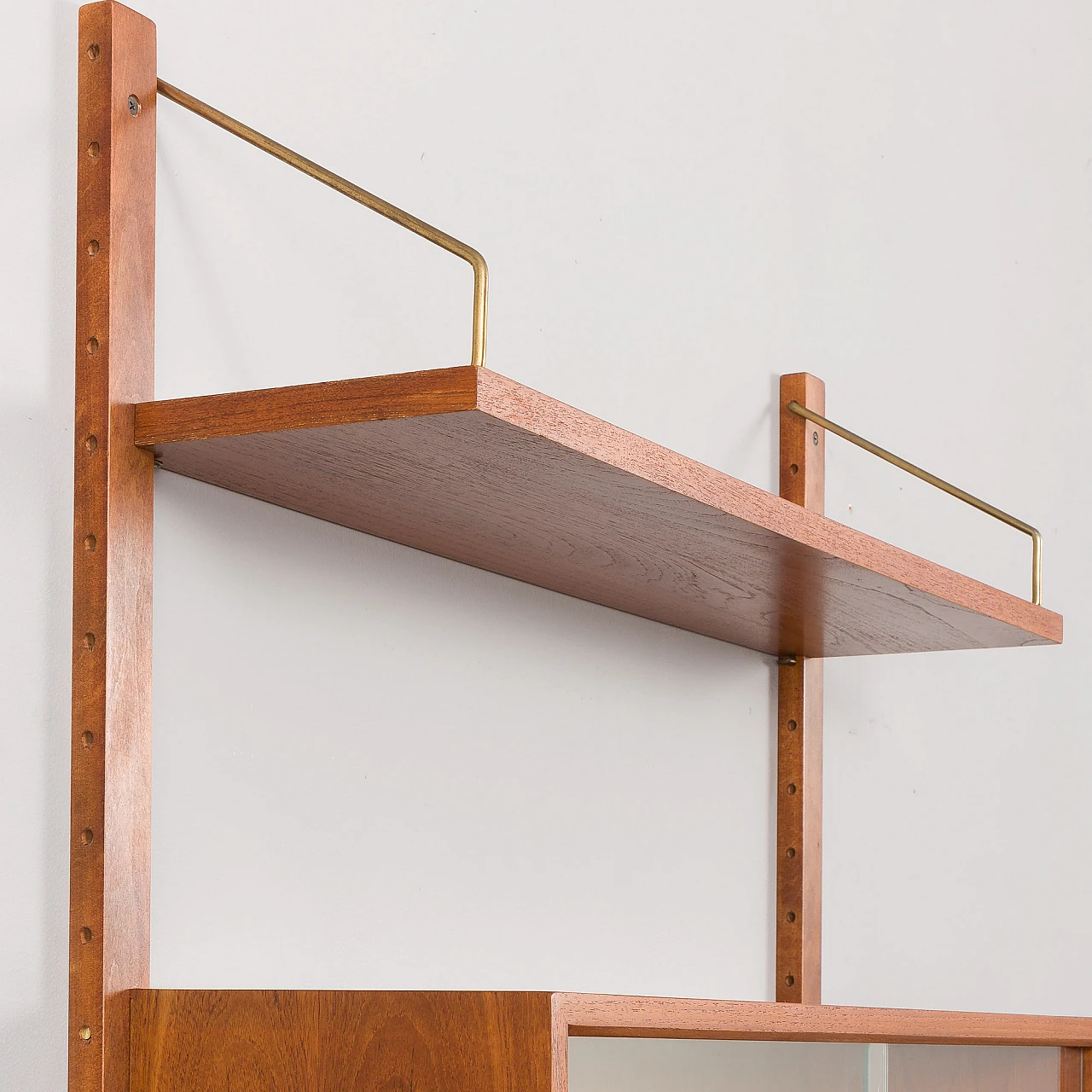 Teak wall unit with desk & showcase by Poul Cadovius, 1960s 9