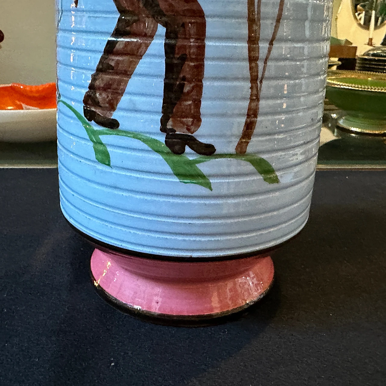 Hand-painted terracotta vase in Art Deco style, 1930s 2