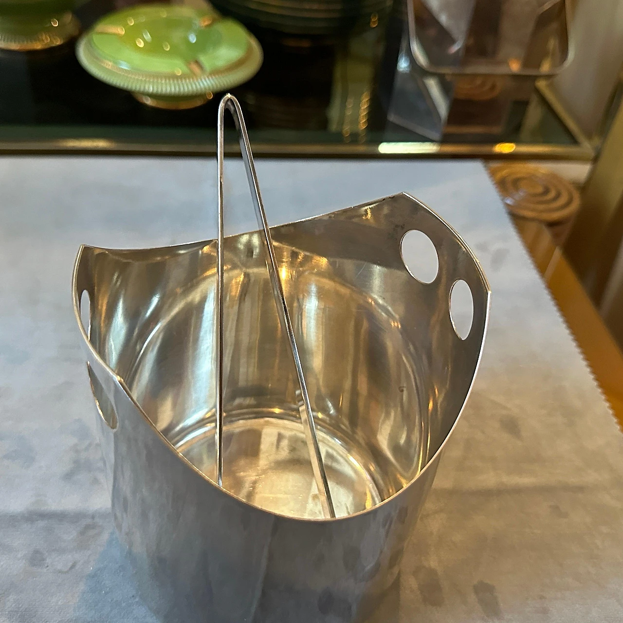 Ice bucket and tongs by Lino Sabattini, 1990s 13