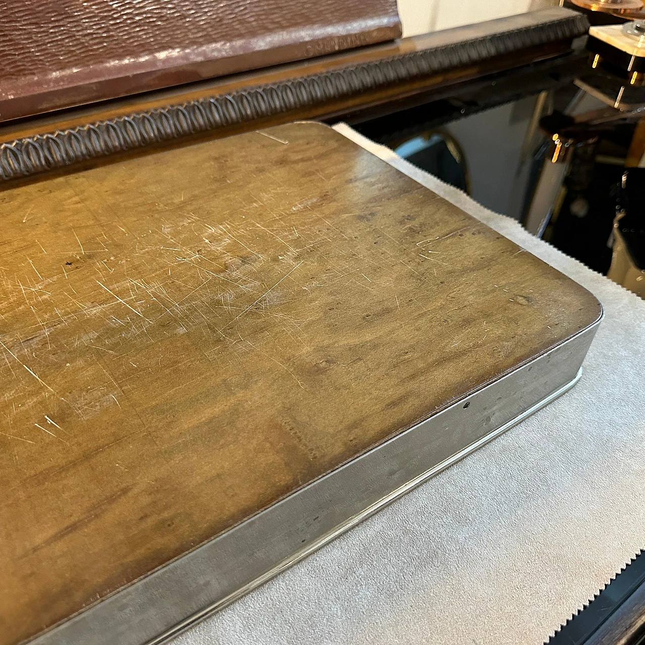 Thuja-root and silver-plated metal tray, 1980s 6