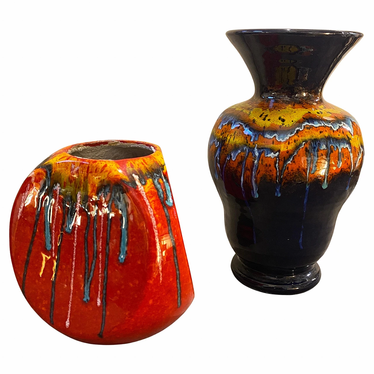 Pair of ceramic vases by Roberto Rigon for Bertoncello, 1970s 1