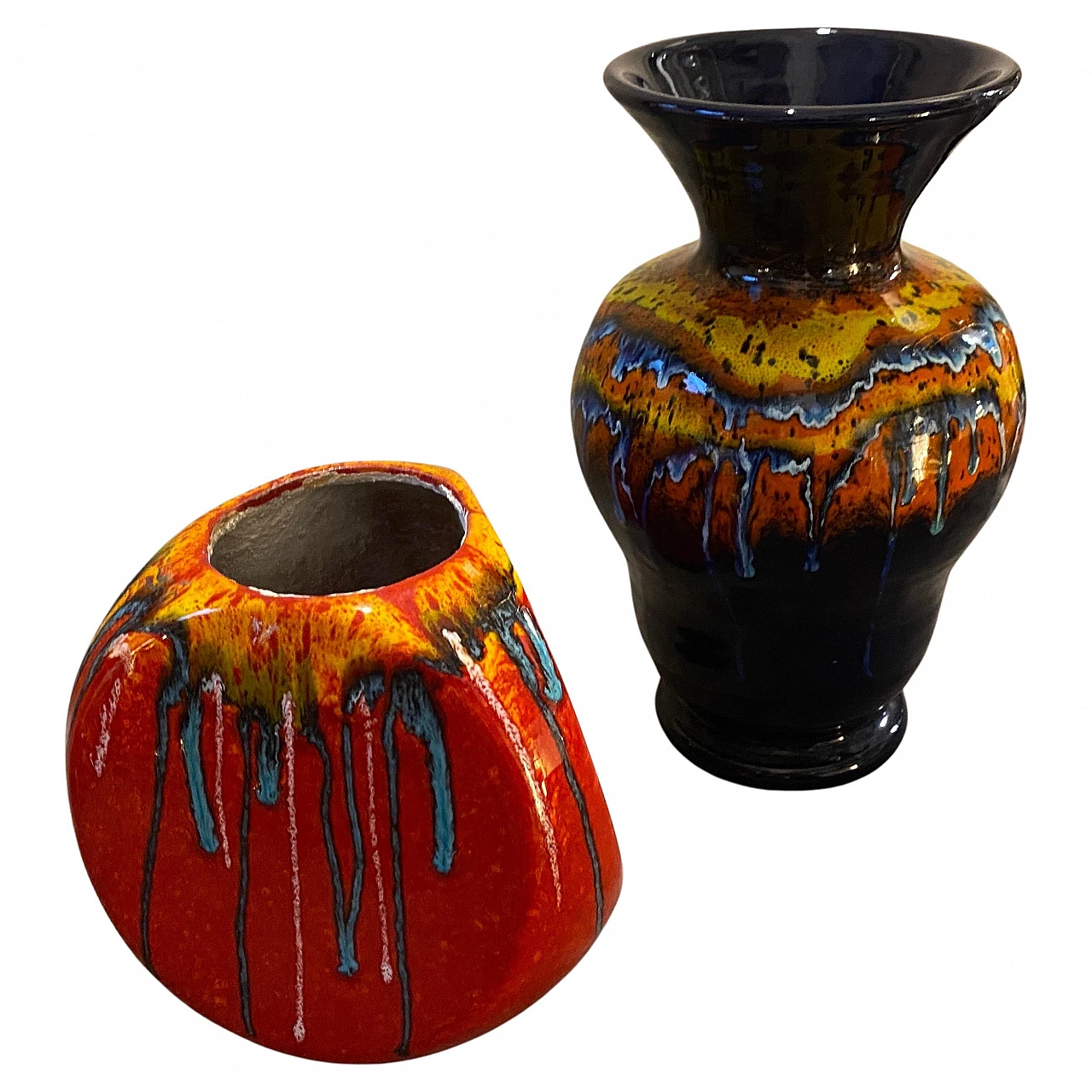 Pair of ceramic vases by Roberto Rigon for Bertoncello, 1970s 2