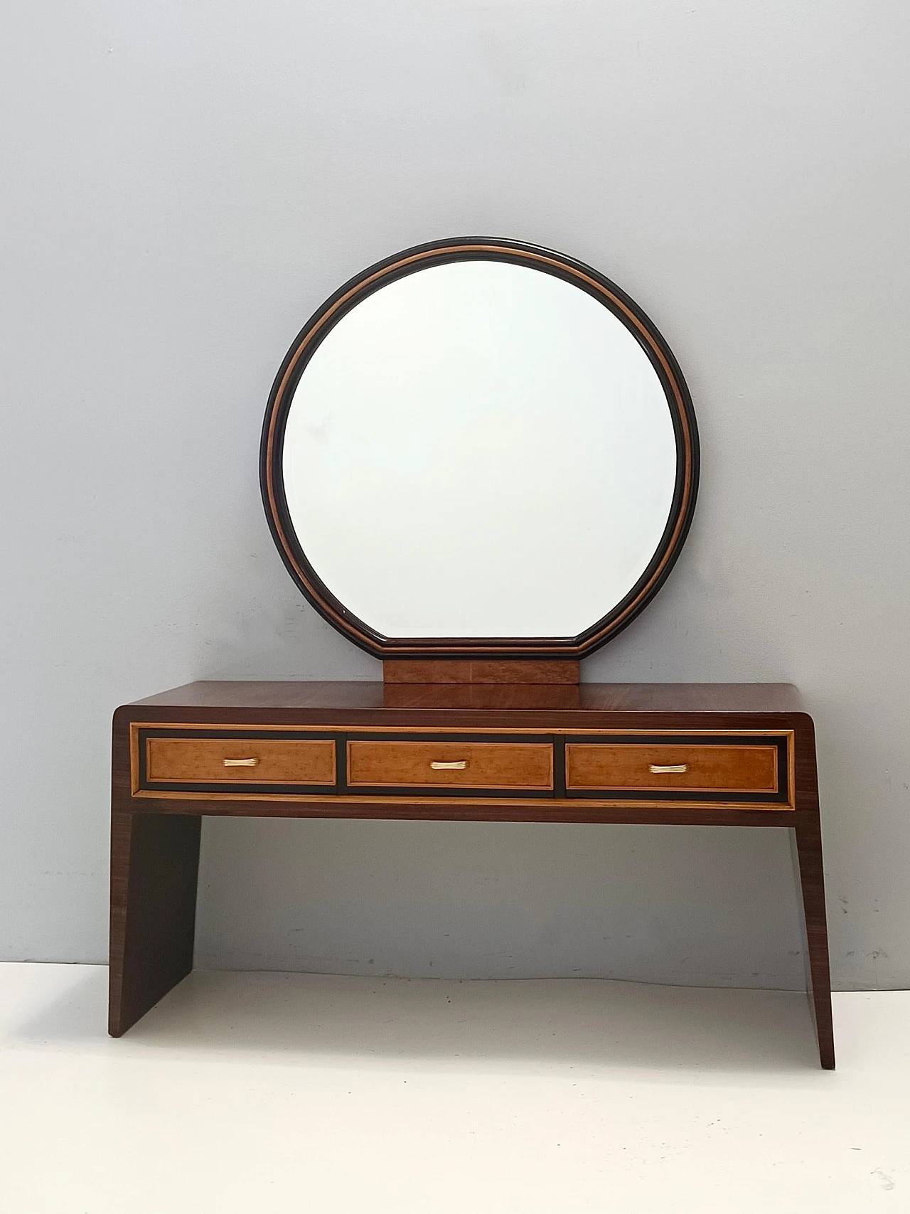 Walnut and birch vanity table attributed to Paolo Buffa, 1950s 4