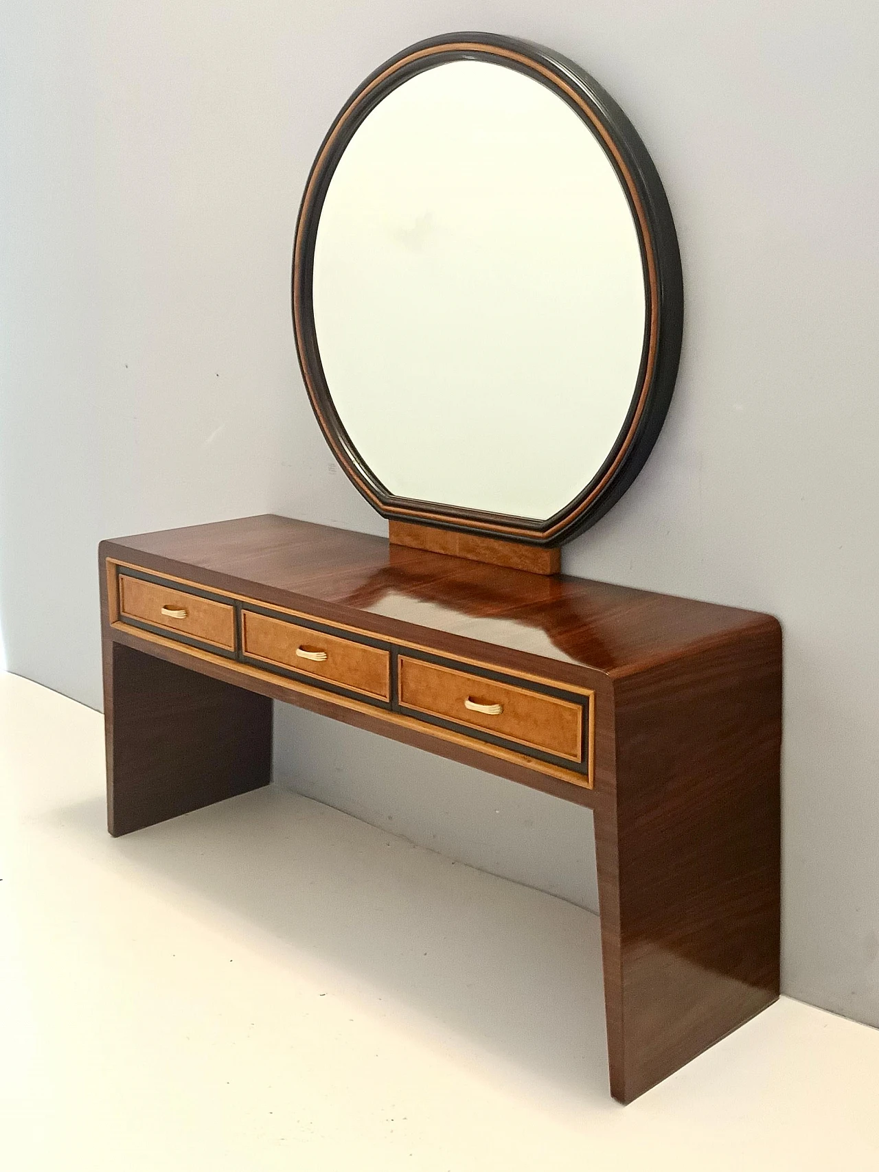 Walnut and birch vanity table attributed to Paolo Buffa, 1950s 5