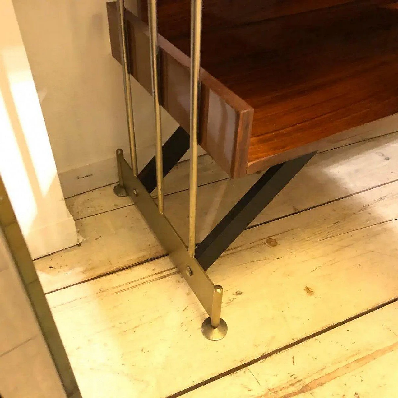 Wood bar cabinet with door convertible into side table, 1950s 3