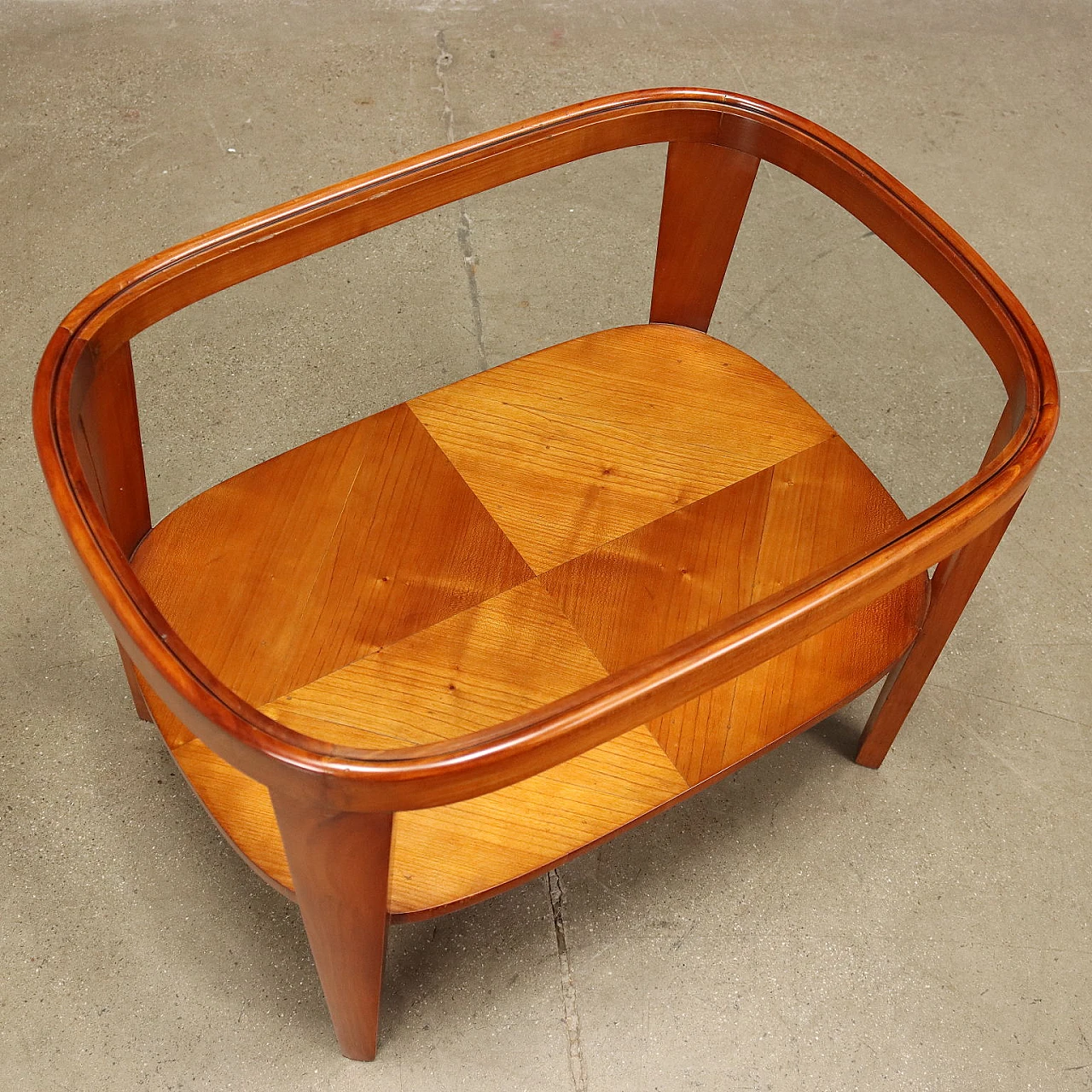 Wooden and glass double top coffee table, 1950s 3