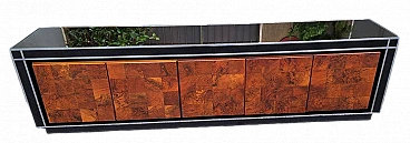 Credenza in legno, radica e metallo di G. Gorgoni per Turri, anni '70