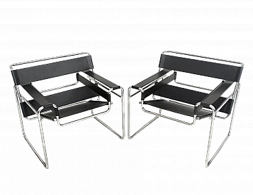 Pair of Wassily armchairs by Marcel Breuer for Gavina, 1970s