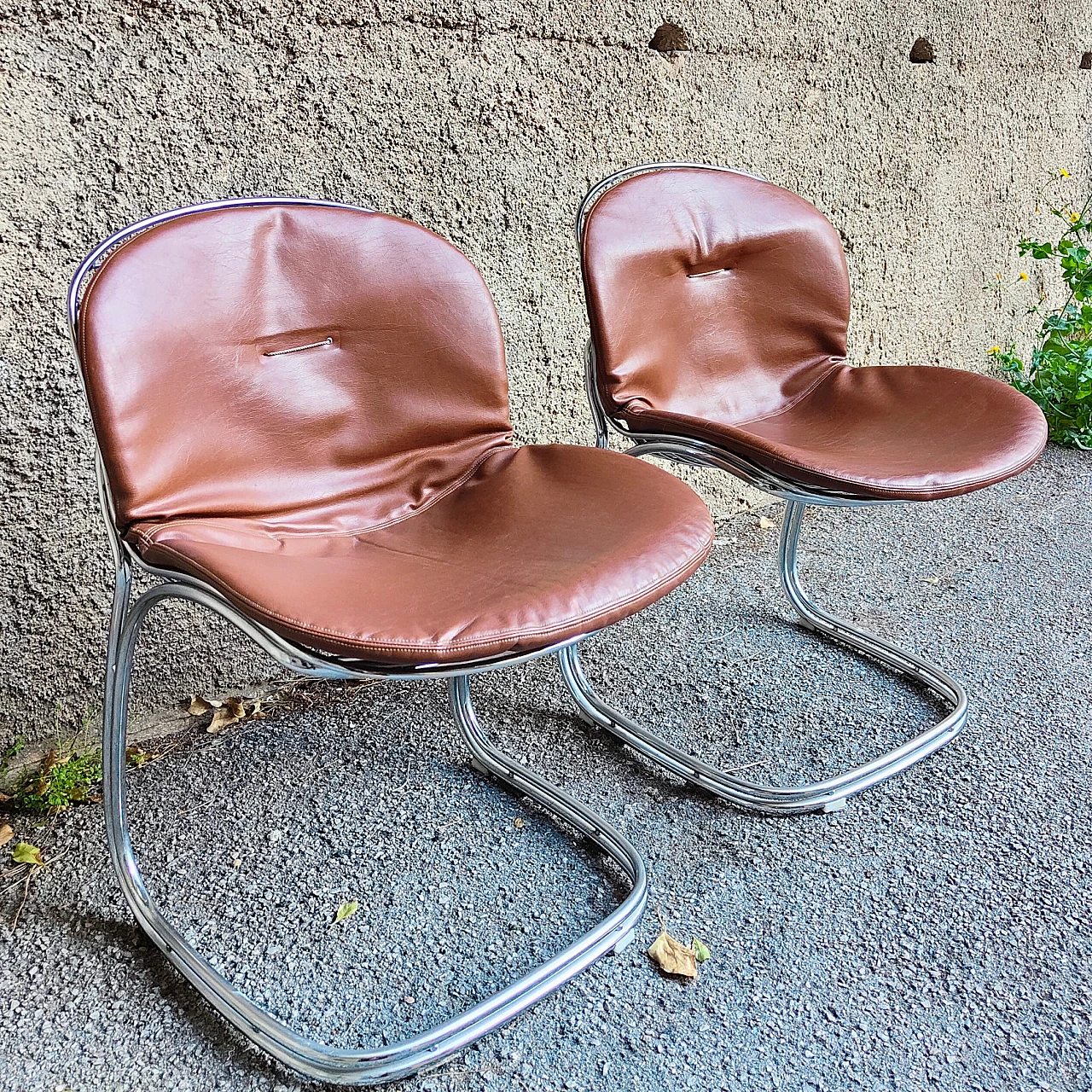 Pair of Sabrina chairs by Gastone Rinaldi for Rima, 1970s 5