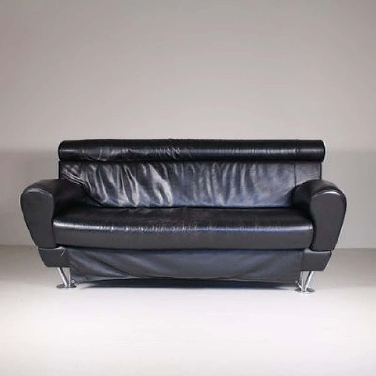 Balzo black two-seater sofa by Massimo Iosa Ghini for Moroso, 1987 1