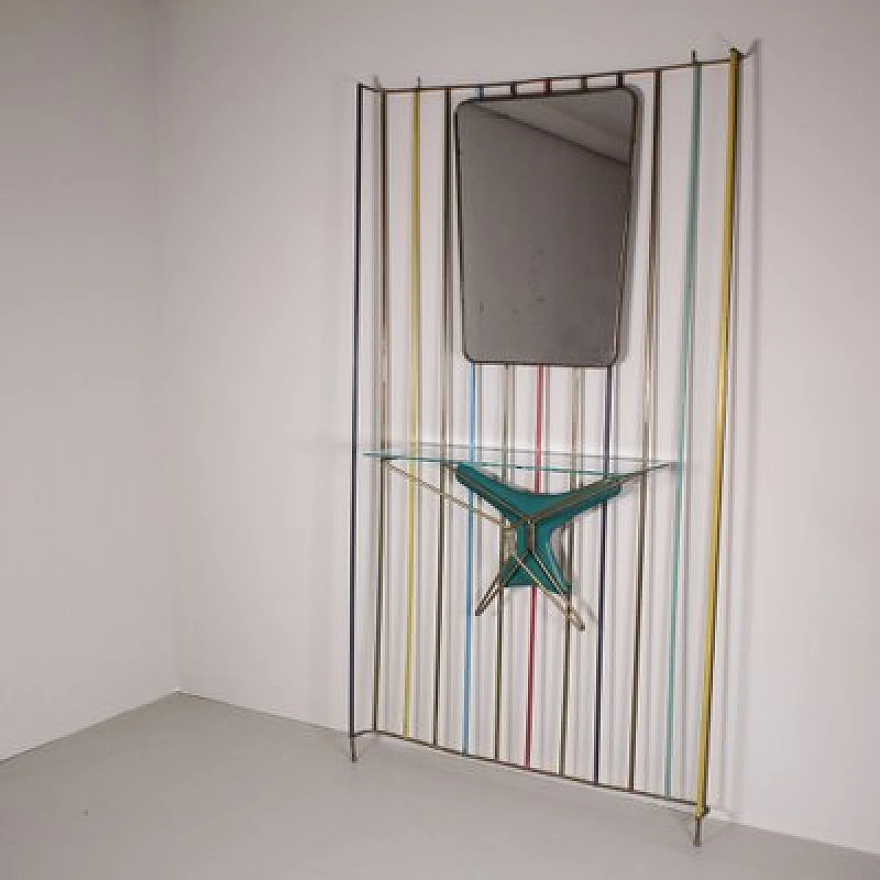 Panel with mirror and console, 1960s 1