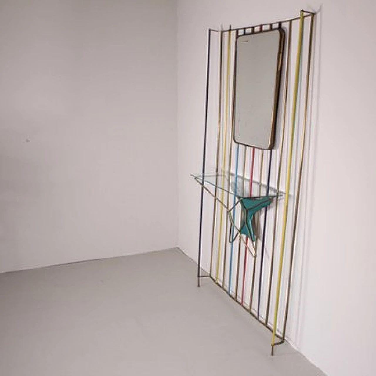 Panel with mirror and console, 1960s 2