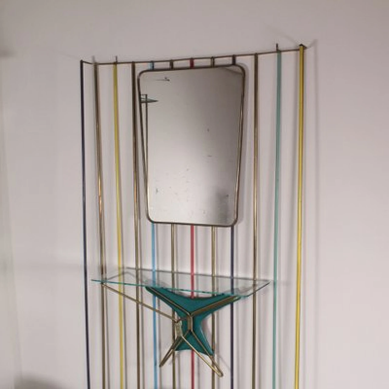 Panel with mirror and console, 1960s 3