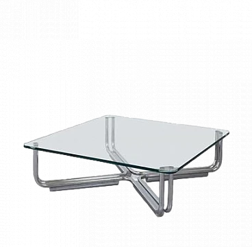 Coffee table 784 in glass & iron by G. Frattini for Cassina, 1960s