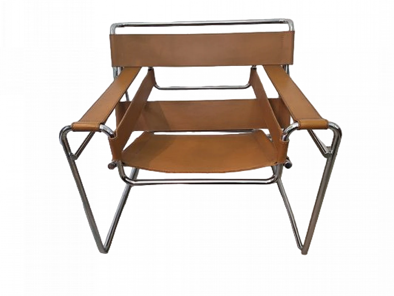 Armchair Wassilly in leather & iron by M. Breuer for Gavina, 1970s 12