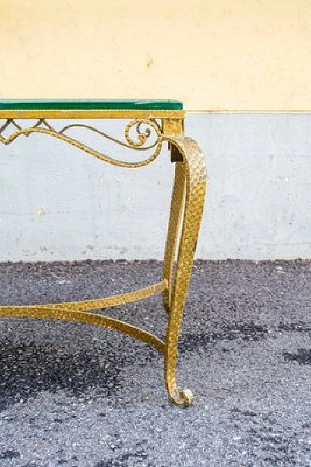 Gilded iron and crystal coffee table by Pier Luigi Colli, 1950s 3