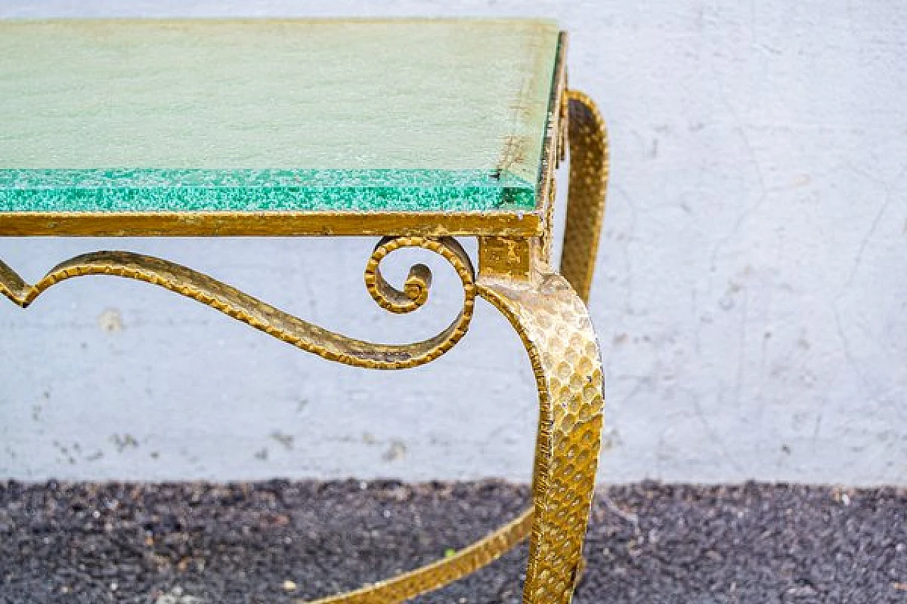 Gilded iron and crystal coffee table by Pier Luigi Colli, 1950s 4