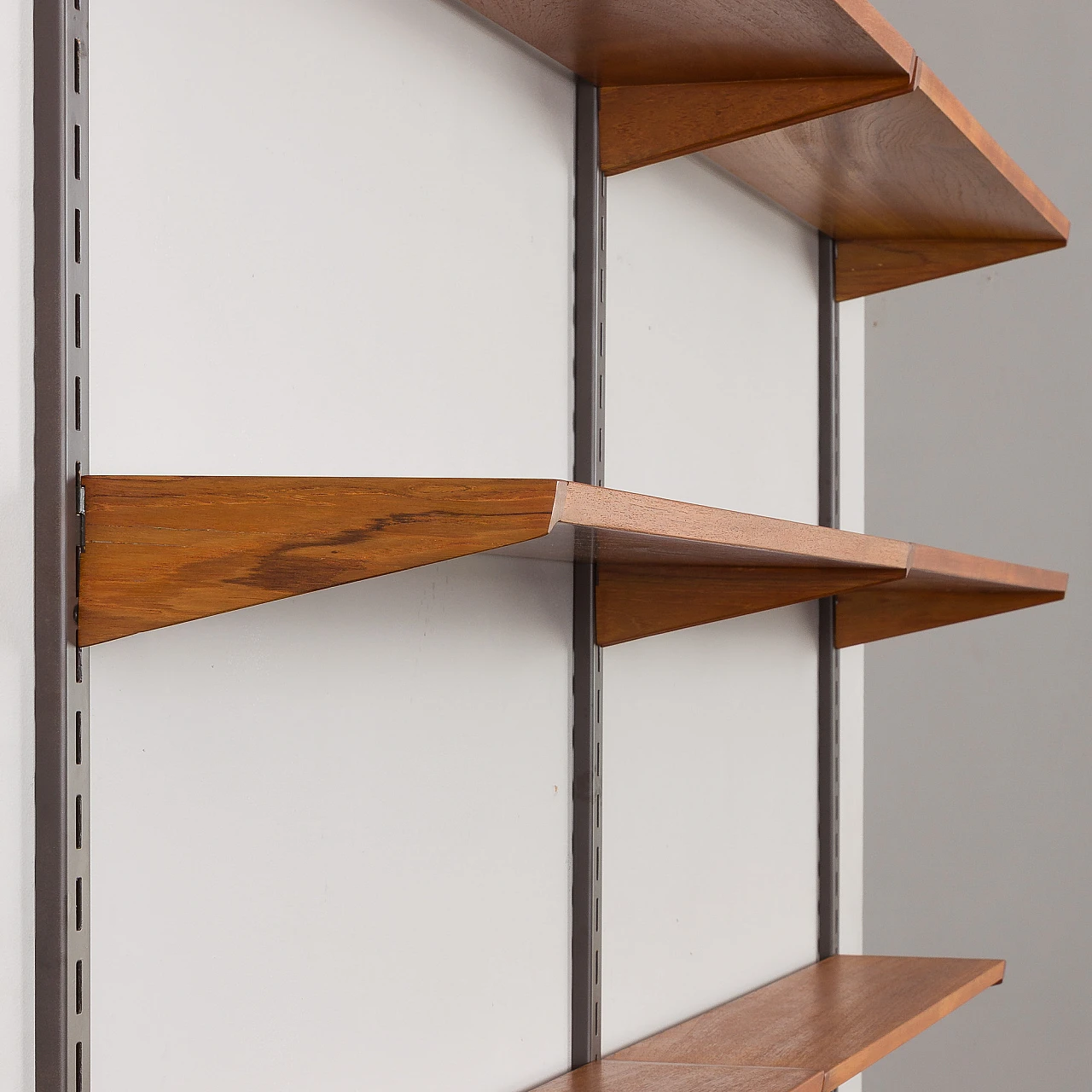 Teak wall unit with desk by K. Kristiansen for FM Møbler, 1960s 3