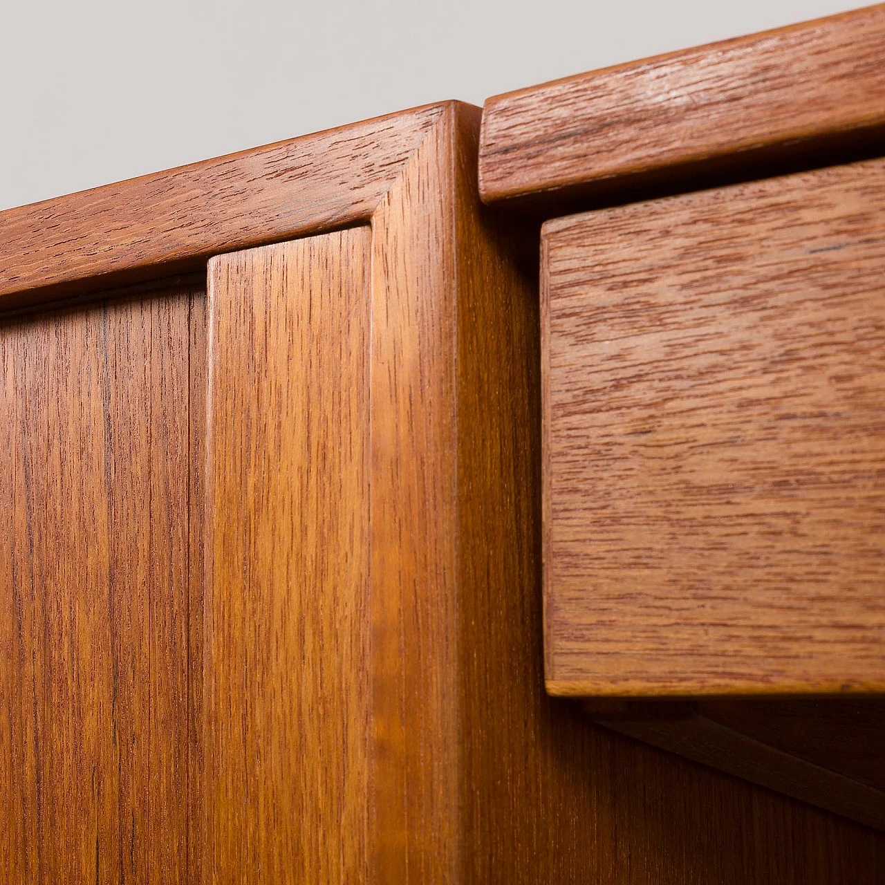 Teak wall unit with desk by K. Kristiansen for FM Møbler, 1960s 5