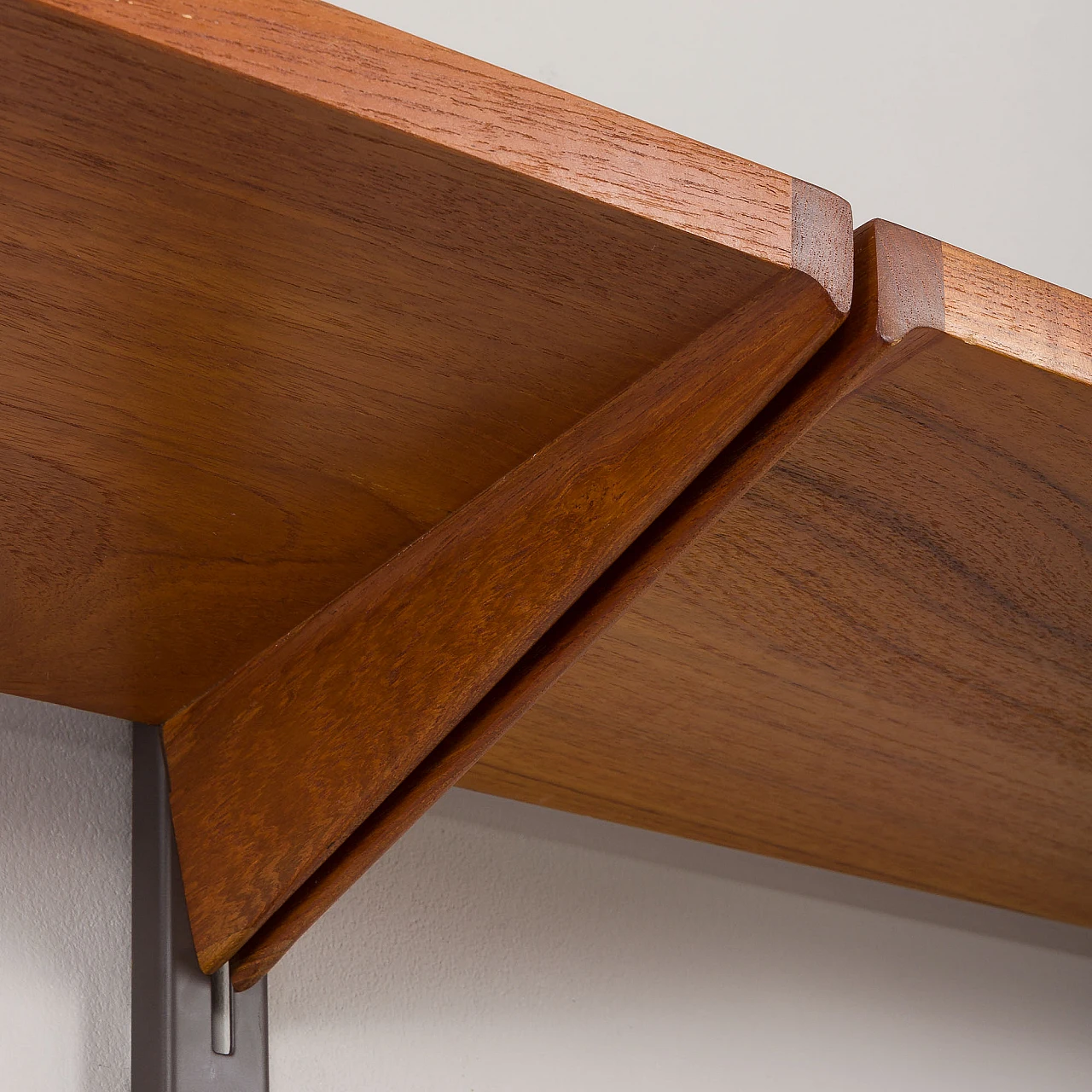 Teak wall unit with desk by K. Kristiansen for FM Møbler, 1960s 7