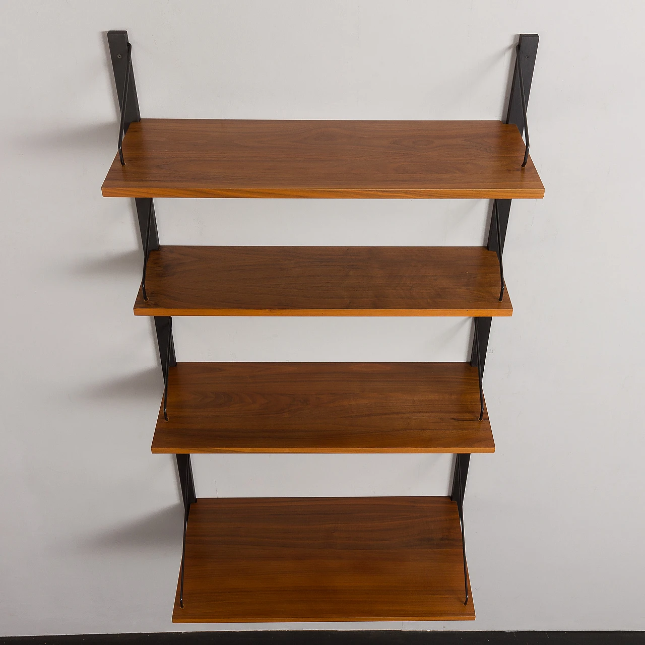 Walnut & metal wall unit with desk by Poul Cadovius for Cado, 1960s 5