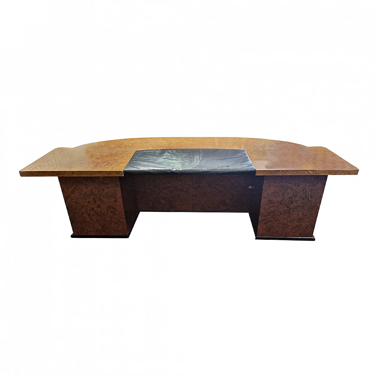 Thuja-root desk with black lacquered details, 1950s 4